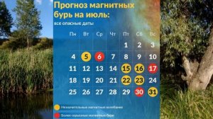Прогноз магнитных бурь на июль. САМЫЕ ОПАСНЫЕ ДНИ. КАЛЕНДАРЬ МАГНИТНЫХ БУРЬ НА ИЮЛЬ