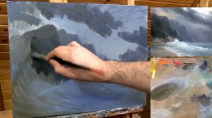 Морской пейзаж маслом, урок живописи. художник А.Южаков