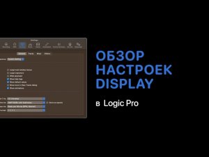 Обзор настроек Display [Logic Pro Help]