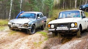 Москвич с ГМО против Волги мутанта на бездорожье. Спор ИЖ 412 и ГАЗ 3110.