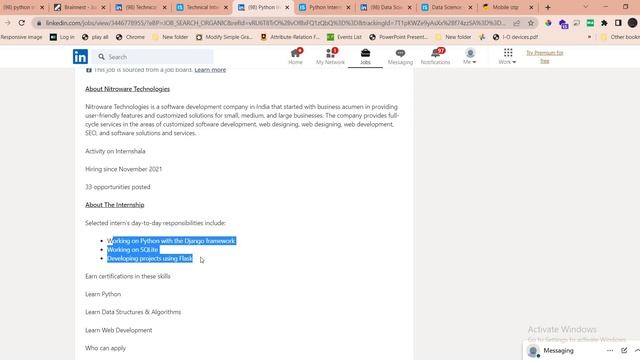 Python internship in Tamil 2023 | Free Internship tamil | Web development internship tamil 2022