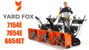 Обзор и сравнение на бензиновые снегоуборщики Yard Fox 7154E, 7654E и 6654ET гусеничный