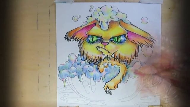 Drawing/Angry cat/Sketchbook/April/#22~~Рисование/Злобный кот/Скетчбук/Апрель/№22 смотреть онлайн