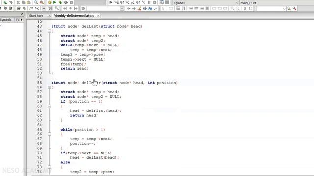 Doubly Linked List (Deleting the Intermediate Node)