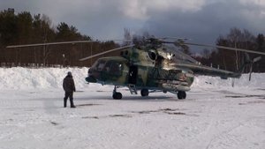 Запуск и взлет МИ-8 АМТШ. г. Долинск, Сахалинская область