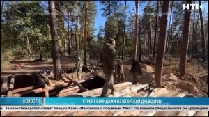 Строят блиндажи из югорской древесины