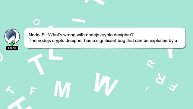 NodeJS : What's wrong with nodejs crypto decipher | – смотреть онлайн ...