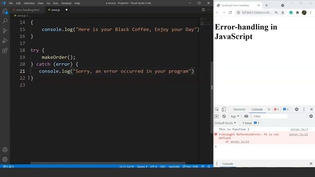 Error Handling In JavaScript | Error Handling Tutorial | Advance JavaScript Tutorial | SimpliCode