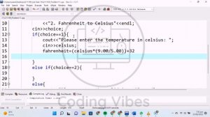 Write a program to convert Celsius into Fahrenheit and vice versa | cpp program.