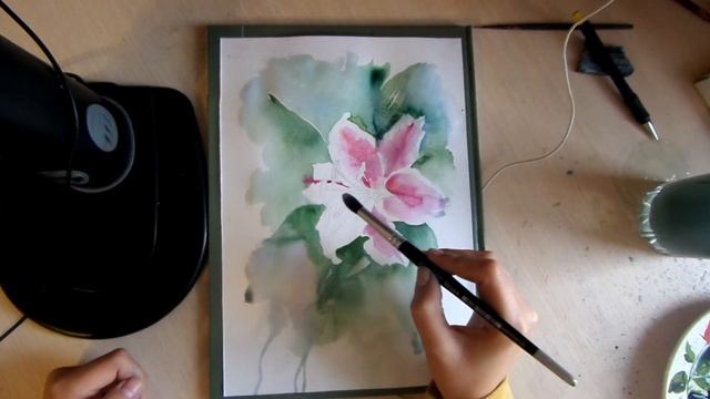 Рисуем акварелью лилию. Евгения Кузьмина. Магия акварели. Magic watercolors. Draw flowers. смотреть онлайн