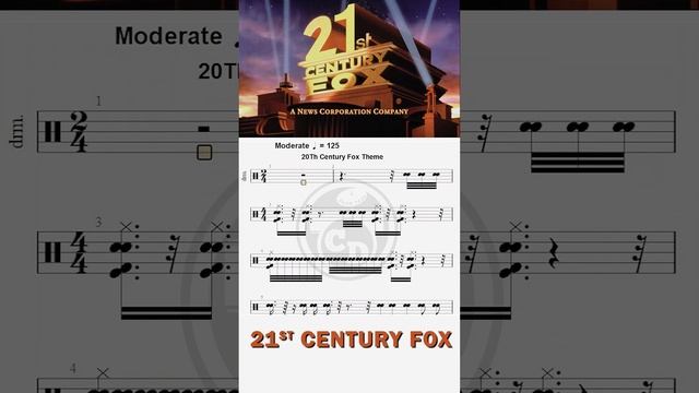 How to play 21st century fox intro on Drum  By @ChamisBass  #shorts #drumtabs #21century