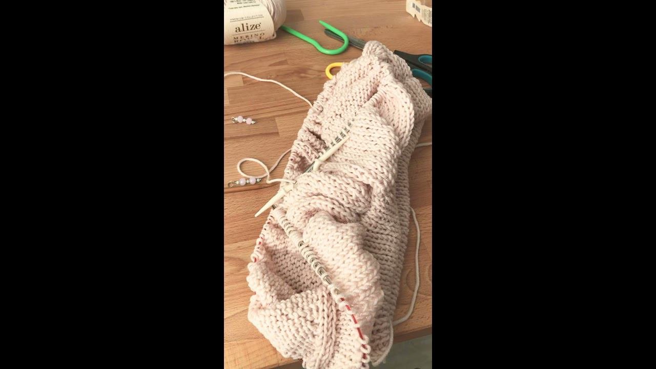 Вязаный свитер из мериноса. Начало #knitting