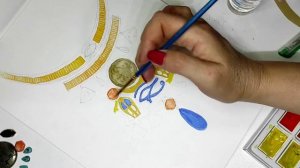 Рисую эскиз для колье в египетском стиле. I draw a sketch of a necklace in the Egyptian style