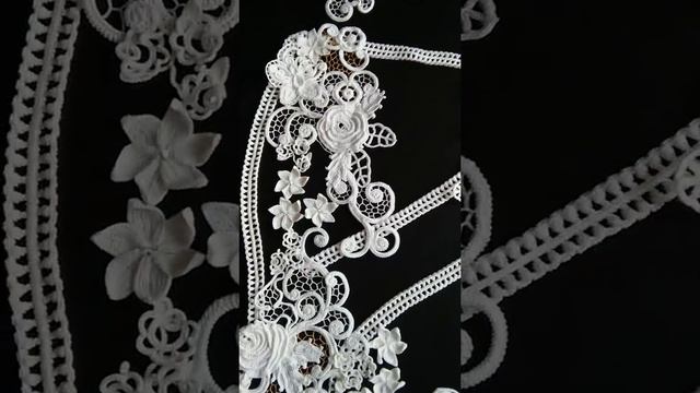 Белоснежная композиция в технике Ирландского кружева смотреть онлайн