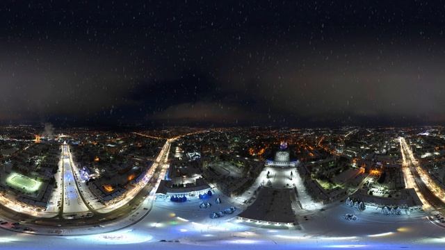 Альметьевск с высоты. Панорама на 360 градусов, площадь Ленина.