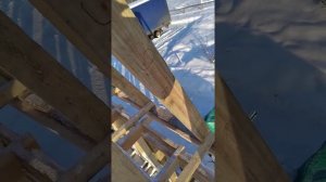 каркас гаража с мансардой из б/у доски