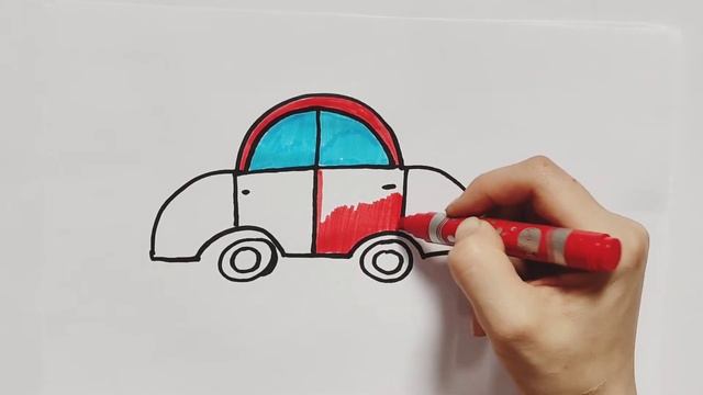 Haw to draw a car. Как нарисовать машину. Уроки рисования для детей. смотреть онлайн