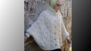 Вязаные пончо и накидки для дам.