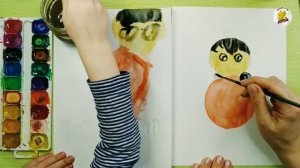 Как нарисовать неваляшку. Для детей с 3-х лет.