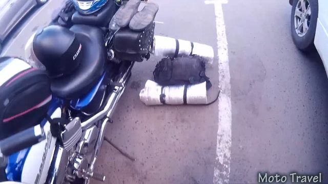 Как закрепить багаж на мотоцикл. Бомж вариант!!! смотреть онлайн