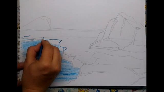 Как нарисовать лед,ледники
