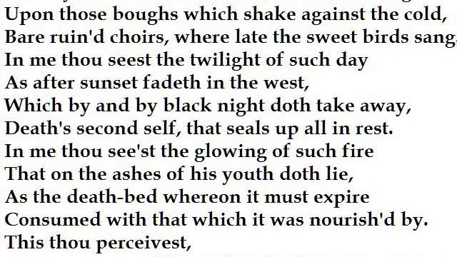 Sonnet 73 "That Time of Year..." by William Shakespeare (read by Tom O'Bedlam) смотреть онлайн