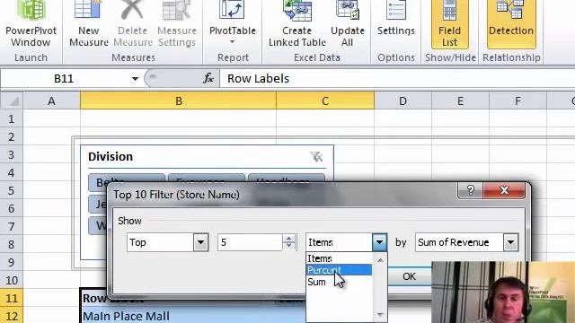 Excel - Top 10 Report in a PowerPivot Pivot Table - Episode 1300
