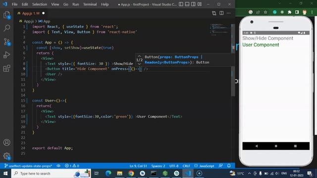 React Native tutorial in Hindi #25 Toggle, Show and Hide components смотреть онлайн
