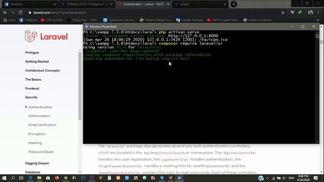 Laravel 7 Tutorial - installation and authentication