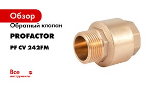 Обратный клапан PROFACTOR с латунным штоком, для насосов в/н 1" PF CV 242FM
