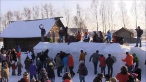 Масленица в Суздале. Взятие крепости. Закат (21.02.15)
