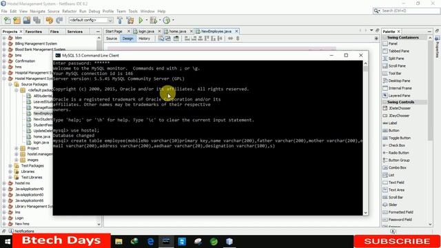 9. Hostel Management System in java - New Employee Page (JFrame, Mysql Database, Netbeans IDE) смотреть онлайн
