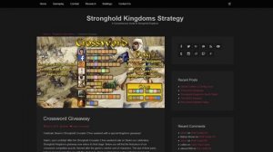 Crossword Giveaway Codes - Stronghold Kingdoms