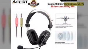 A4Tech HS-50 Headphones - ComfortFit Stereo Headset - 3.5 mm - With Mic – Black