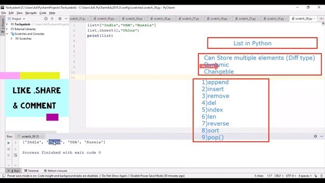 Python 'O' Level class (List & its Functions in Python)-Class 3