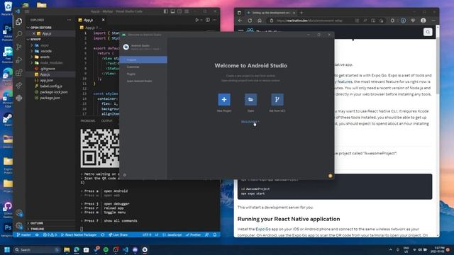 Setting up a React Native Expo App and Android Studio  | 1