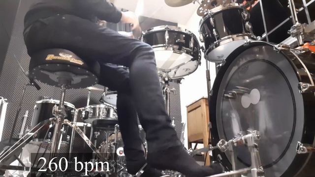 Double Bass Drumming: 240 bpm to 300 bpm (Pressure Swivel Technique) смотреть онлайн