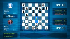 Анализ шахматной партии: АВЕД - bmutia, 1-0 (по ChessFriends.com)