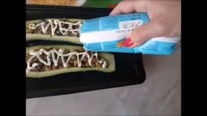 Лодочки из кабачков с грибами