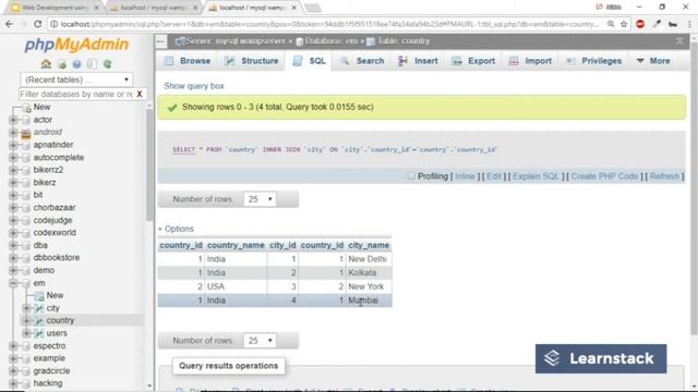 SQL join queries in PHPMyAdmin