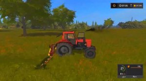 Farming Simulator 2017. мод трактор Беларус МТЗ 82 красный. и Косилка КДН 210