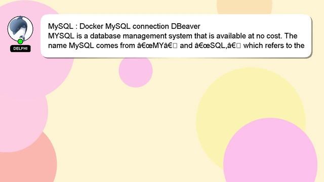 MySQL : Docker MySQL connection DBeaver