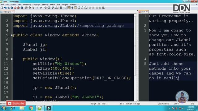 Creating a JLabel [JAVA GUI Tutorial - episode #03] смотреть онлайн