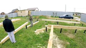 Каркасный дом ростверк с бруса
