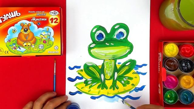 Рисуем Русская сказка Царевна-лягушка - Урок рисования красками ГАУШЬ