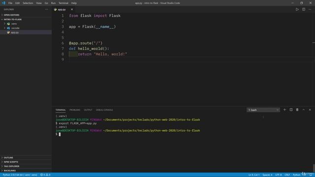 07 - Backend Development with Flask - 001 Hello, world with Flask