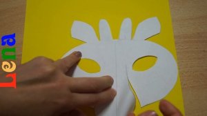 Giraffe basteln mit Lena - How to make Giraffe mask - как сделать маску жирафа из бумаги