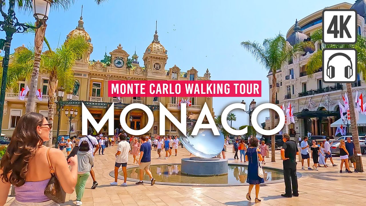 Монте-Карло, Монако Пешеходная экскурсия в формате 4K - Отдых в Монако