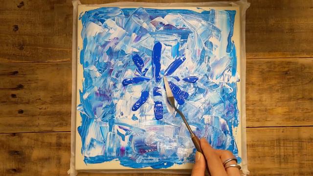 #04 Blue Flower /Abstract Painting on Canvas Step by Step смотреть онлайн