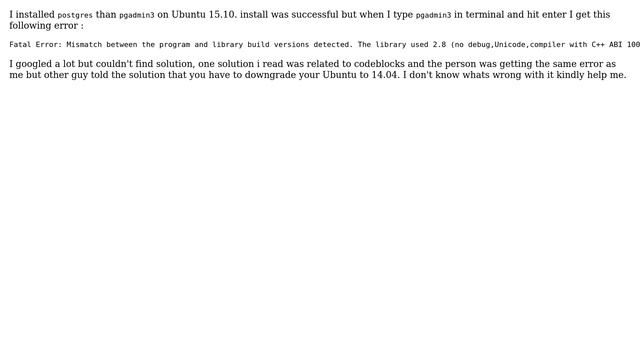 Ubuntu: Pgadmin3 not working on ubuntu 15.10 смотреть онлайн